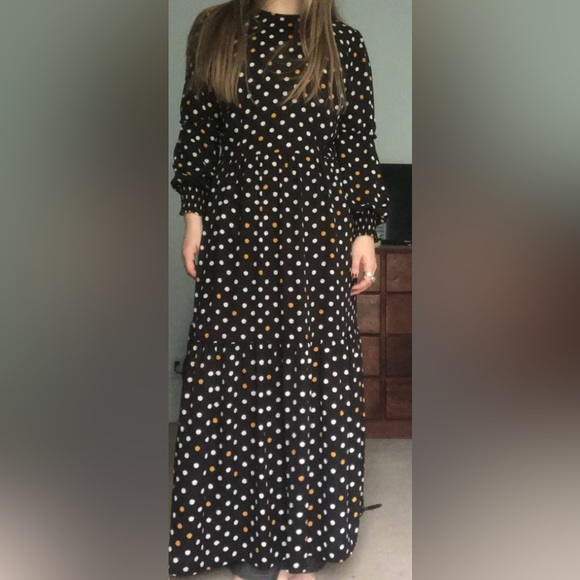 Etched Polka Dots Maxi Dress - Picture 3 of 13